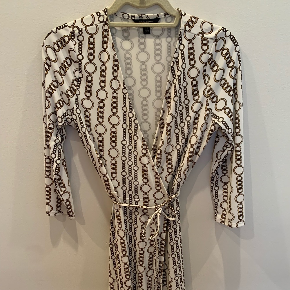 Banana Republic White Wrap Dress